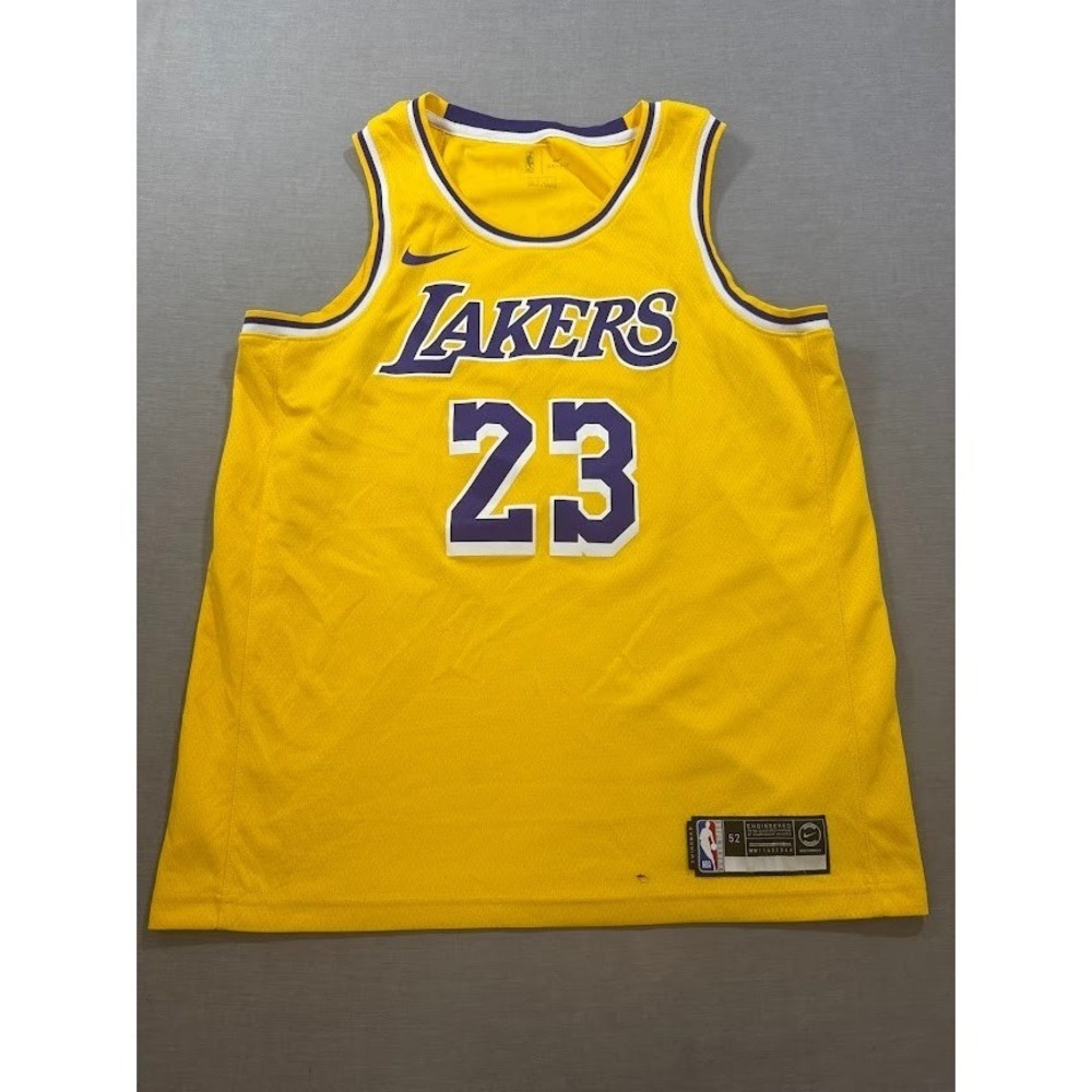 Los Angeles Lakers LeBron James #23 NBA Swingman Jersey Yellow Nike Size 52 XL